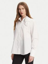 KARL LAGERFELD Koszula A2W11011 Biały Regular Fit. Białe bluzki damskie KARL LAGERFELD, bez wzorów, z bawełny, bez kołnierzyka, bez ramiączek. Za 499.99 zł.