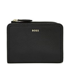 Portfel BOSS. Czarne portfele damskie Boss, bez wzorów. Za 449.99 zł.