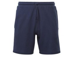 Krótkie spodenki Reebok z niebieskiej bawełny. Niebieskie krótkie spodenki sportowe męskie Reebok, bez wzorów, z bawełny. W wyprzedaży za 151.70 zł.