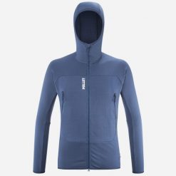 Bluza turystyczna męska Millet Fusion Grid Hoodie active fit POLARTEC Powergrid. Niebieskie bluzy męskie Millet, m, bez wzorów, z tkaniny, bez kaptura. Za 770.00 zł.
