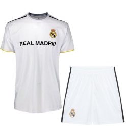 Real Madryt komplet koszulka spodenki junior RM1KTK124 biały 140. Białe szorty męskie Real Madrid, bez wzorów, z materiału. Za 152.00 zł.