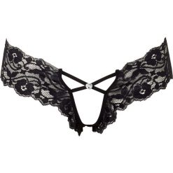 Stringi "ouvert" bonprix czarny. Czarne stringi damskie bonprix, z koronki. Za 29.99 zł.