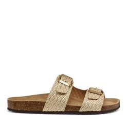 Klapki Geox. Żółte klapki damskie Geox, bez wzorów, bez obcasa. Za 359.99 zł.