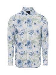 JOOP! Koszula z zawartością lnu - Pai-W Mężczyźni Slim Fit len wielokolorowy|niebieski|biały, 40. Białe koszule męskie JOOP!, m, bez wzorów, ze lnu, eleganckie, bez kołnierzyka, bez ramiączek. Za 349.95 zł.