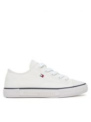 Tommy Hilfiger Trampki T3X9-33846-0890100 Biały. Białe trampki i tenisówki dziewczęce Tommy Hilfiger, bez wzorów, z materiału, bez zapięcia. Za 169.99 zł.