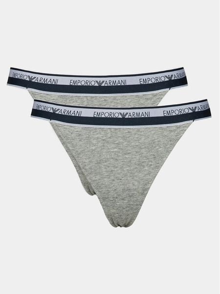 Emporio Armani Underwear Komplet stringów 164522 4R227 00948 Szary. Szare stringi damskie Emporio Armani Underwear, s, bez wzorów, z bawełny. Za 129.99 zł.