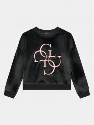 Guess Bluza J3BQ28 KBYO0 Czarny Relaxed Fit. Czarne bluzy dla dziewczynek Guess, z aplikacjami, z syntetyku, bez ramiączek, bez kaptura. Za 289.99 zł.