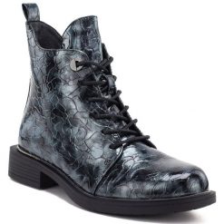 Botki damskie lakierowane szare S.Barski HY62-8140. Szare botki damskie S.BARSKI, z lakierowanej skóry, eleganckie, bez obcasa, bez zapięcia. Za 169.99 zł.