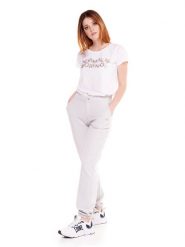 Spodnie dresowe z bawełna z kieszenie na co dzień. Szare spodnie dresowe damskie LEONE 1947 APPAREL, m, bez wzorów, z bawełny. Za 147.31 zł.