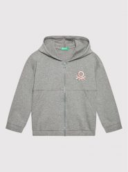 United Colors Of Benetton Bluza 3GNSC500O Szary Regular Fit. Szare bluzy dla dziewczynek United Colors Of Benetton, bez wzorów, z bawełny, bez ramiączek, bez kaptura. Za 79.99 zł.