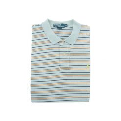 Koszulka polo męska z krótkim rękawem Polo Ralph Lauren. Niebieskie koszulki polo męskie Ralph Lauren, m, bez wzorów, bez kołnierzyka, bez ramiączek, na golfa. Za 116.16 zł.