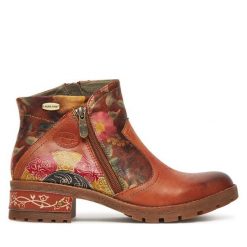 Botki Laura Vita. Brązowe botki damskie Laura Vita, bez obcasa, na płaskiej podeszwie, bez zapięcia. Za 429.99 zł.