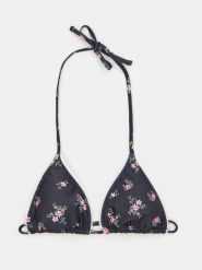 Trójkątna góra od bikini z wiązaniem na szyi z motywem kwiatowym - wielobarwny. Bikini damskie Sinsay, l, bez wzorów. Za 19.99 zł.