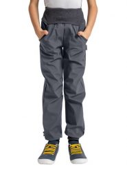 Spodnie Softshell z Fleece dla dzieci Street, D. Szary. Szare spodnie materiałowe dla chłopców Unuo, na jesień, bez wzorów, z bawełny. Za 170.00 zł.
