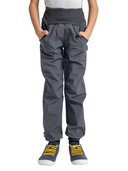 Spodnie Softshell z Fleece dla dzieci Street, D. Szary. Szare spodnie materiałowe dla chłopców Unuo, na jesień, bez wzorów, z bawełny. Za 170.00 zł.