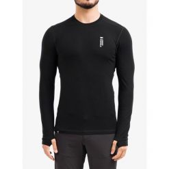Bluza termoaktywna męska Mons Royale Cascade Merino Flex 200 LS. Czarne bluzy męskie Mons Royale, na zimę, m, bez wzorów, bez kaptura. Za 329.99 zł.