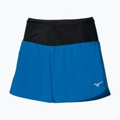 Spodenki do biegania damskie Mizuno Multi Pocket. Niebieskie szorty sportowe damskie Mizuno, s, z aplikacjami, z elastanu, do biegania. Za 99.99 zł.