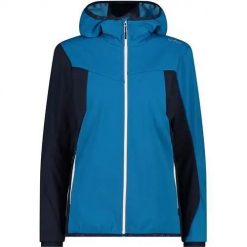 Kurtka trekkingowa damska CMP Fix Hood. Niebieskie kurtki damskie CMP, s, bez wzorów, z lycry, z kapturem. Za 466.00 zł.