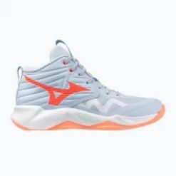 Buty do siatkówki damskie Mizuno Wave Momentum Pro Mid. Białe obuwie sportowe damskie Mizuno, bez wzorów, z materiału, do siatkówki, mizuno wave. Za 422.00 zł.