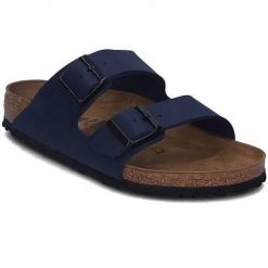 Klapki męskie Birkenstock Arizona. Niebieskie buty sportowe męskie Birkenstock, z materiału. Za 509.99 zł.