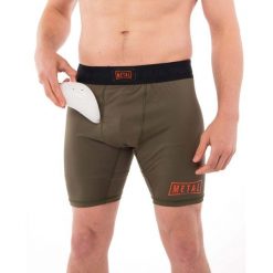 Szorty kompresyjne Metal Boxe. Zielone krótkie spodenki sportowe męskie METAL BOXE, bez wzorów, na fitness i siłownię. Za 232.50 zł.