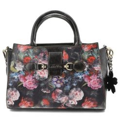 Czarna Torebka Laura Vita Stylowy Kuferek Damski. Czarne torby na ramię damskie Laura Vita, z aplikacjami, eleganckie, zdobione, bez dodatków. Za 280.99 zł.