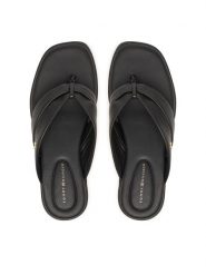 Tommy Hilfiger Japonki FW0FW09216 Czarny. Czarne klapki damskie Tommy Hilfiger, bez wzorów, ze skóry, bez obcasa. Za 359.99 zł.
