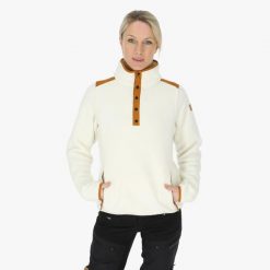 Bluza polarowa z ½ zamkiem Turystyka Damska Swedemount Nordkap Pile Halfneck W. Białe bluzy sportowe damskie SWEDEMOUNT, bez wzorów, z polaru, bez kaptura, narciarskie. Za 399.99 zł.