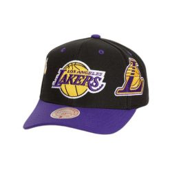 Czapka z daszkiem Mitchell & Ness Overbite Pro Los Angeles Lakers. Czarne czapki i kapelusze męskie Mitchell & Ness, bez wzorów, eleganckie. Za 221.00 zł.