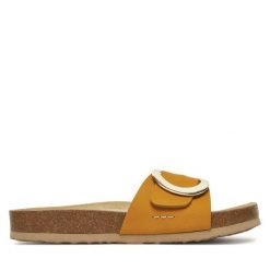 Klapki Josef Seibel. Żółte klapki damskie Josef Seibel, bez wzorów, bez obcasa. Za 259.99 zł.
