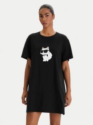 KARL LAGERFELD Koszula nocna B1W45003 Czarny Relaxed Fit. Czarne koszule nocne damskie KARL LAGERFELD, m, bez wzorów, z bawełny. Za 429.99 zł.