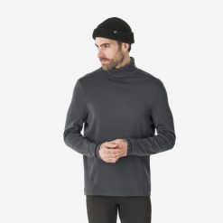 Koszulka termoaktywna narciarska męska Quecha BL 500 wool neck. Czarne koszulki sportowe męskie WED'ZE, na zimę, m, bez wzorów, z elastanu, bez kołnierzyka, bez ramiączek, na golfa. Za 269.99 zł.