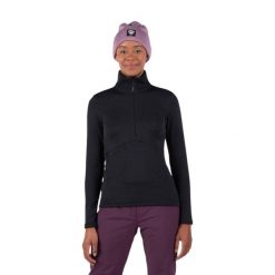 Bluza Rossignol W Blackside Fleece HZ czarna. Czarne bluzy sportowe damskie Rossignol, m, bez wzorów, bez kaptura, narciarskie. W wyprzedaży za 489.00 zł.