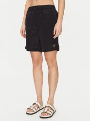 Guess Szorty materiałowe F5GT13 WH1D2 Czarny Regular Fit. Czarne szorty męskie Guess, m, z aplikacjami, z materiału. Za 139.99 zł.
