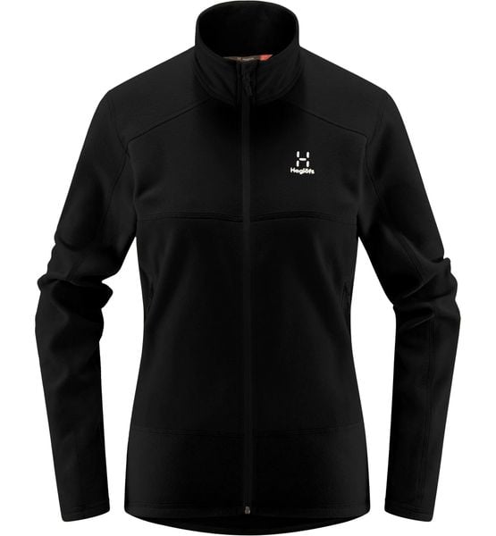 Bluza polarowa damska Buteo Mid. Czarne bluzy damskie Haglöfs, s, bez wzorów, z polaru, bez kaptura. Za 355.40 zł.