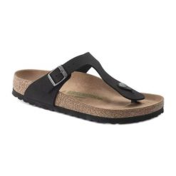 Klapki Birkenstock Gizeh Bs W 1020380 czarne. Czarne klapki damskie bez wzorów, z materiału, klasyczne, bez obcasa. Za 561.52 zł.