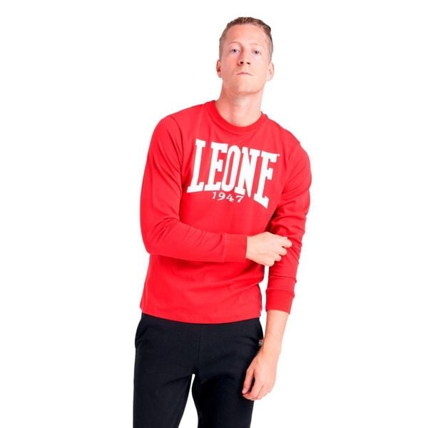 Męska koszulka z długim rękawem Leone 1947 Apparel. Czerwone koszulki sportowe męskie LEONE 1947 APPAREL, l, bez wzorów, z tkaniny, bez kołnierzyka, bez ramiączek. W wyprzedaży za 92.45 zł.