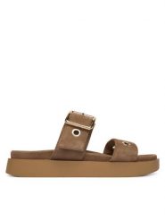 Inuikii Klapki Tilda Buckle 1004.003.0631 Beżowy. Brązowe klapki damskie Inuikii, bez wzorów, ze skóry, bez obcasa. Za 854.99 zł.