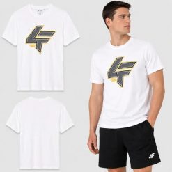 KOSZULKA MĘSKA 4F T-SHIRT BAWEŁNIANY SPORTOWY NA CO DZIEŃ M2662 SS26. Zielone koszulki sportowe męskie 4f, m, bez wzorów, z bawełny, bez kołnierzyka, bez ramiączek, na fitness i siłownię. Za 126.00 zł.