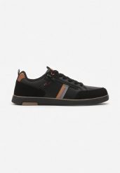 Czarne Buty Sportowe BADOXX z Ozdobnym Suwakiem Tirtia. Czarne buty sportowe męskie Born2be, z jeansu, eleganckie, z okrągłym noskiem, bez zapięcia. Za 109.99 zł.