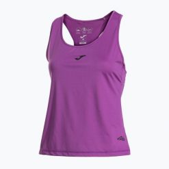 Koszulka do biegania damska Joma R-Nature Tank Top. Fioletowe koszulki sportowe damskie Joma, l, bez wzorów, bez kołnierzyka, bez ramiączek, do biegania. Za 83.99 zł.