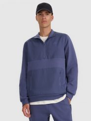 4F Bluza dresowa nierozpinana bez kaptura męska - granatowa S. Niebieskie bluzy męskie 4f, m, bez wzorów, z dresówki, bez kaptura. Za 199.99 zł.