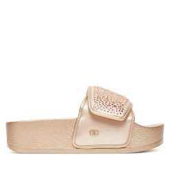 Klapki Liu Jo. Żółte klapki damskie Liu Jo, bez wzorów, bez obcasa. Za 229.99 zł.