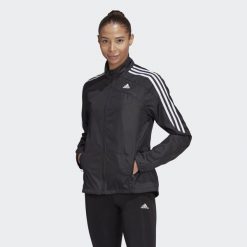 Adidas Marathon Jacket 3 Stripes Czarny XS. Czarne kurtki damskie Adidas, xs, bez wzorów, z materiału, bez kaptura. W wyprzedaży za 283.65 zł.
