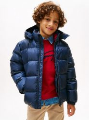 Tommy Hilfiger Kurtka puchowa Essential KB0KB10091 D Granatowy Regular Fit. Niebieskie kurtki i płaszcze dla chłopców Tommy Hilfiger, bez wzorów, z puchu, bez kaptura. Za 849.99 zł.