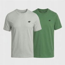 KOSZULKA MĘSKA LIMITOWANA 4F T-SHIRT KOMPLET ZESTAW 2 SZTUKI XL M3948 SS26. Koszulki sportowe męskie 4f, m, bez wzorów, z bawełny, bez kołnierzyka, bez ramiączek, na fitness i siłownię. Za 75.80 zł.