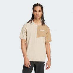 Koszulka Terrex Multi Climacool. Brązowe koszulki sportowe męskie Adidas, m, bez wzorów, bez kołnierzyka, bez ramiączek, trekkingowe, climacool (adidas). W wyprzedaży za 129.35 zł.