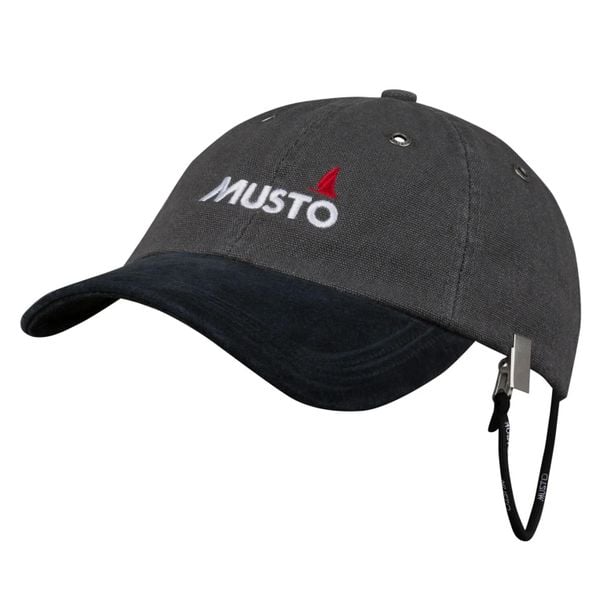 Czapka z daszkiem Musto Evolution Original Crew. Szare czapki i kapelusze damskie Musto, na lato, bez wzorów, z bawełny, klasyczne. Za 169.99 zł.