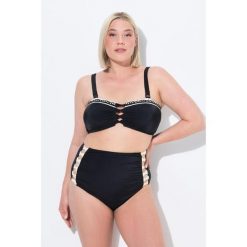 Damskie Bikini wstążki miękkie miseczki regulowane ramiączka wysoki stan. Czarne bikini damskie Ulla Popken, plus size, bez wzorów, plus size. Za 244.99 zł.