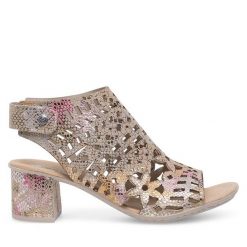 Sandały Rieker. Brązowe sandały damskie Rieker, bez wzorów, bez obcasa, na koturnie, bez zapięcia. Za 279.99 zł.